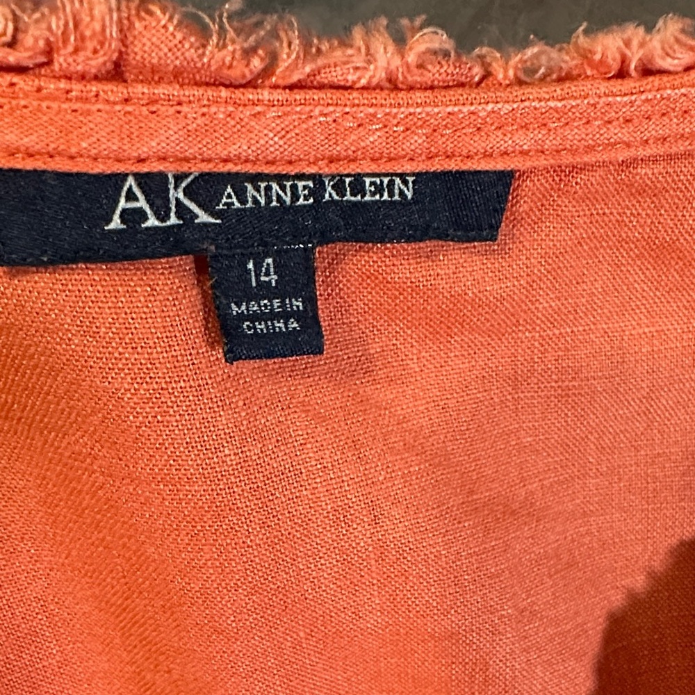 Anne Klein Vibrant Orange Blouse